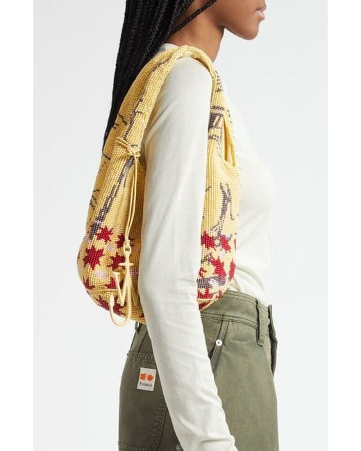 J.W. Anderson Yellow Mini Beaded Shopper Bag