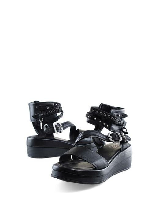 A.s.98 Blue Spaulding Ankle Strap Sandal