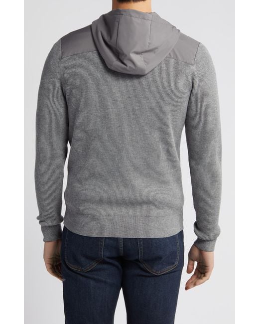Peter Millar Gray Crown Crafted Holdridge Cotton & Wool Hooded Cardigan for men
