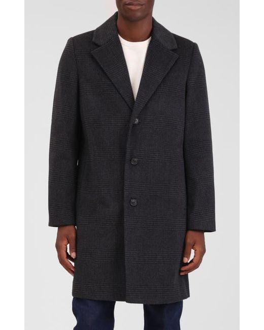 Bagatelle Black Houndstooth Topcoat for men