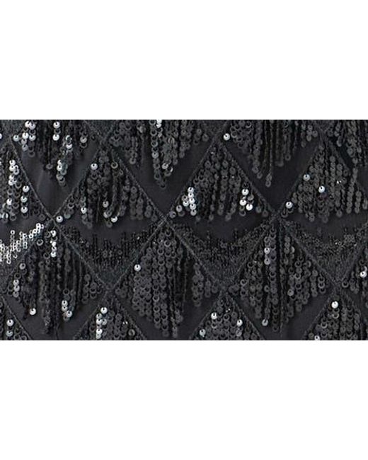 Endless Rose Black Diagonal Sequin Dress