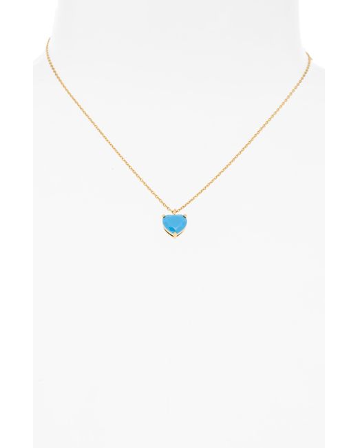 Kate Spade My Love May Heart Pendant Necklace in Blue | Lyst