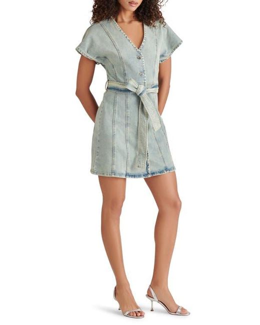 Steve Madden Blue Joelle Belted Denim Minidress