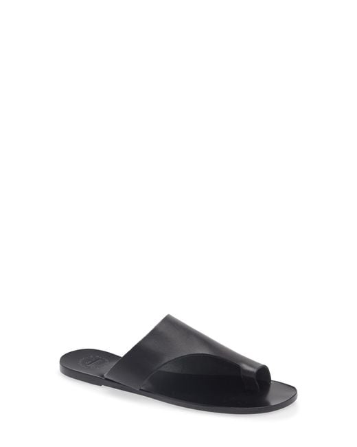Atp Atelier Black Rosa Toe Loop Sandal