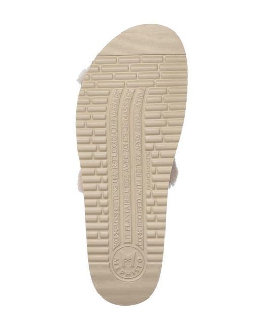 Mephisto Brown Hemeline Faux Fur Slide Sandal