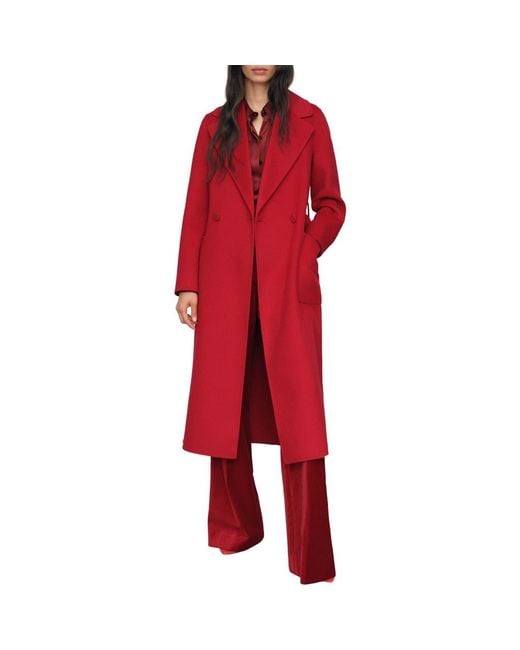 Reiss Red Lucia Wool Blend Coat
