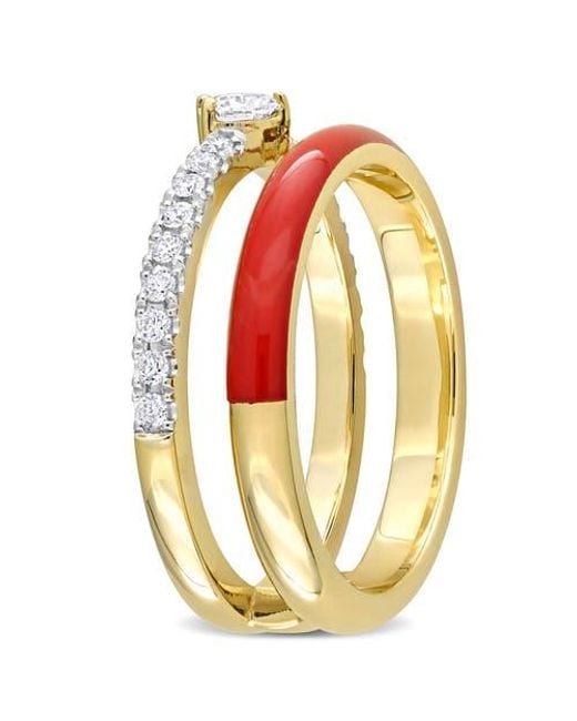Julianna B Red 1/3 Ctw Diamond & Heart Ring 14K