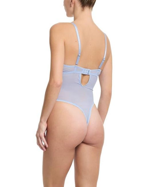 Hanky Panky Blue Sheer Seduction Lace Inset Bodysuit