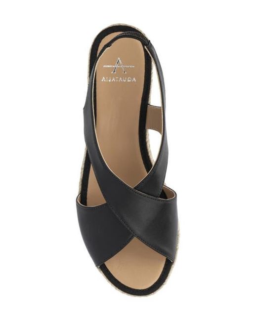 Aquatalia Black Adelina Crisscross Slingback Sandal