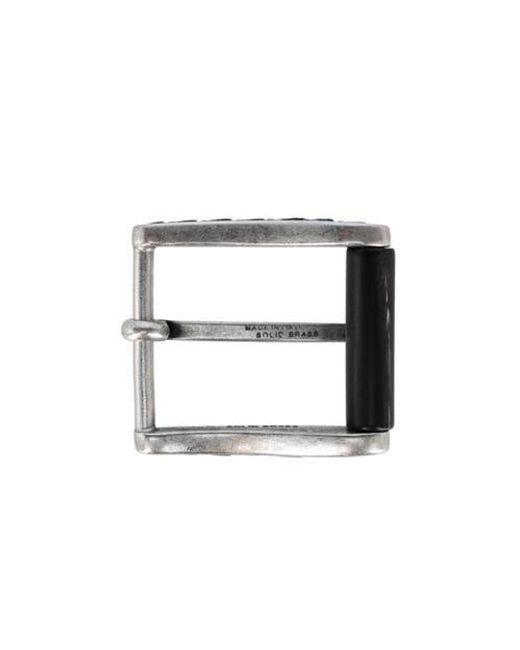 Trafalgar White 35Mm Italian Side Detailed Solid Brass With Stag Horn Roller Harness Belt Buckle for men