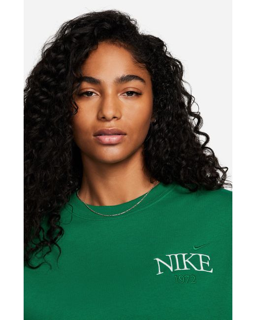 Nike Green Phoenix Fleece Varsity Oversize Crewneck Sweatshirt