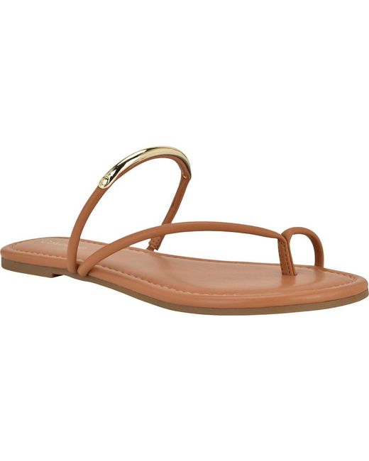 Calvin Klein Brown Bienna Toe Loop Sandal