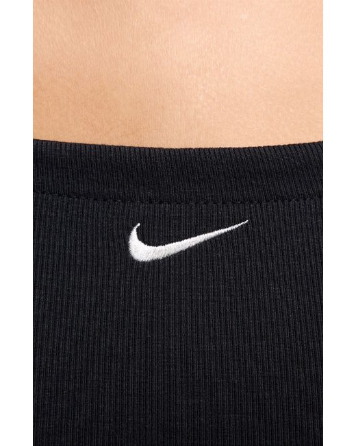 Nike Black Sportswear Chill Knit Mini Rib Cami Minidress