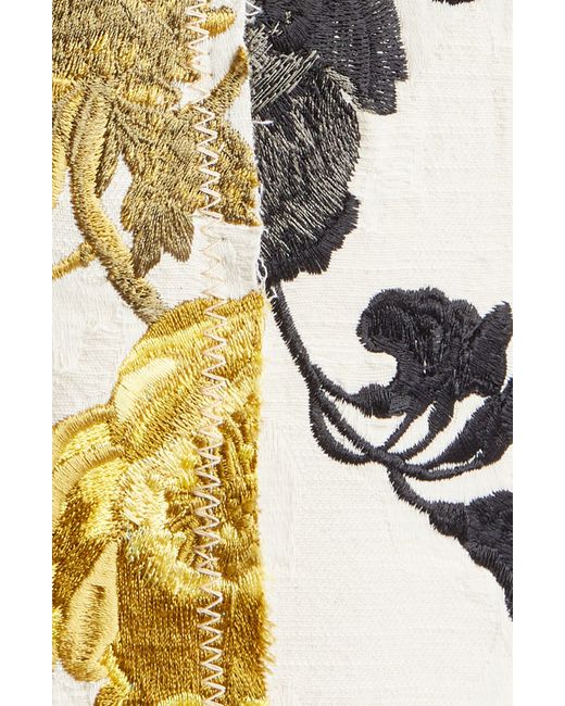 Erdem Multicolor Embroidered Cotton & Silk Cocktail Dress