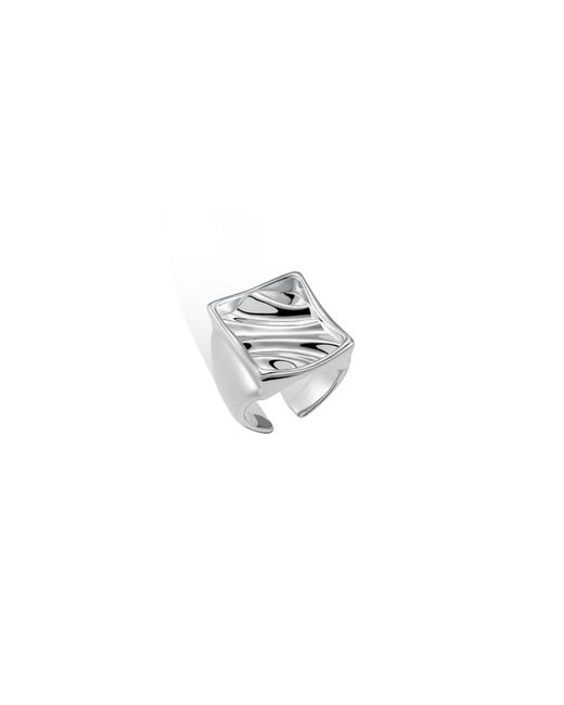Retro Chic White Tidal Glow Ring