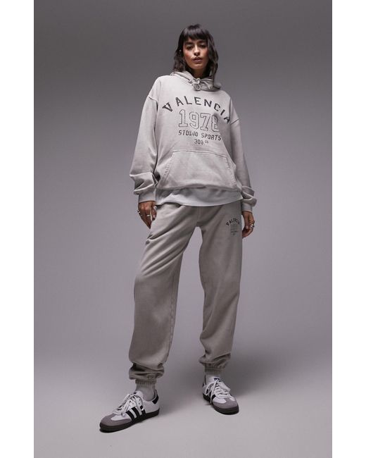 TOPSHOP Valencia Oversize Hoodie in Gray Lyst