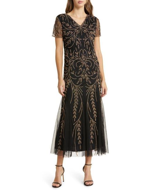 Pisarro Nights V Neck Embellished Mesh Gown in Black Lyst