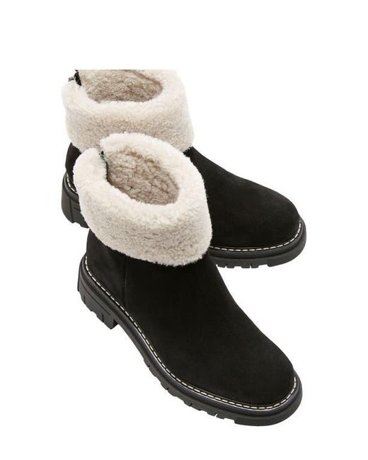 La Canadienne Black Dwayne Waterproof Genuine Shearling Cuff Bootie