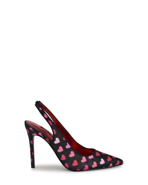 Nine West Red Feather Slingback Pump