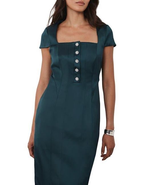 Mint Velvet Blue Satin Midi Dress