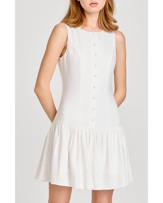 Wayf White Martini Linen Blend Minidress