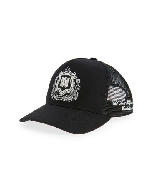 Amiri Black Ma Crest Trucker Hat for men