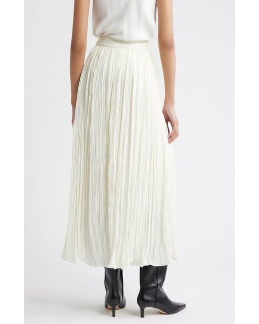 Nordstrom White Crinkle A-Line Maxi Skirt