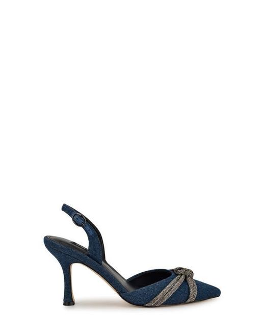 Nine West Blue Deby Pointed Toe Slingback Pump