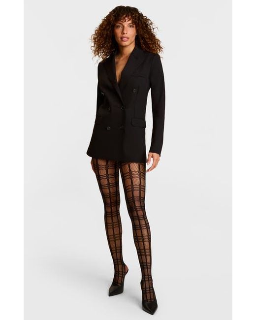 Commando Black Plaid Fishnet Tights