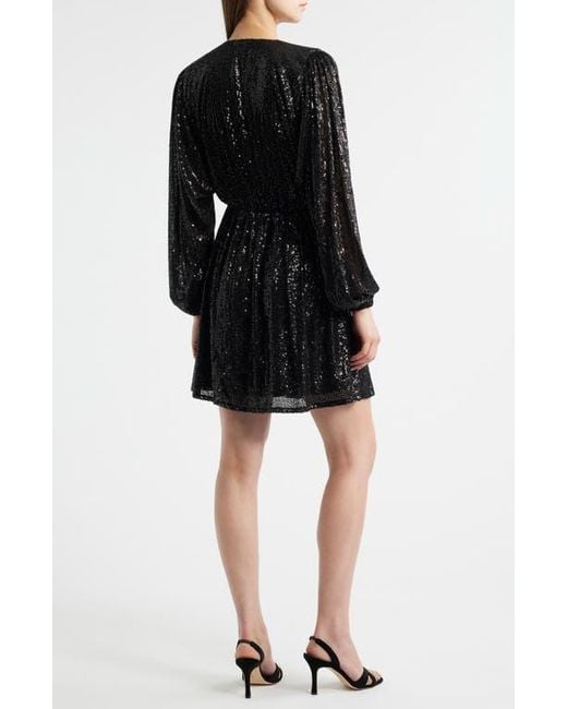 Boss Black Dillio Sequin Mesh Long Sleeve Cocktail Dress
