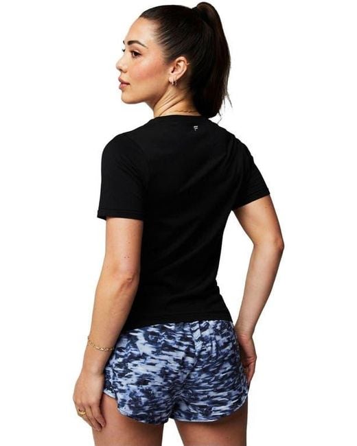 Fabletics Black Feather Tech+ Short-Sleeve Top