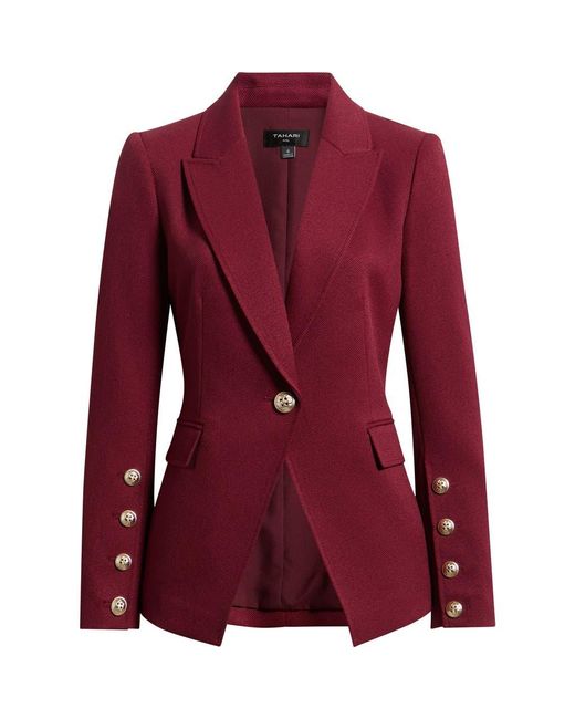 Tahari One-Button Structured Blazer