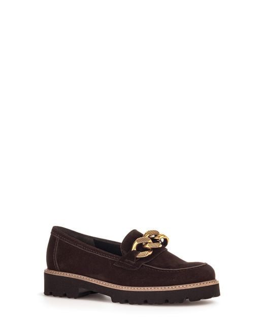 Gabor Blue Platform Bit Loafer