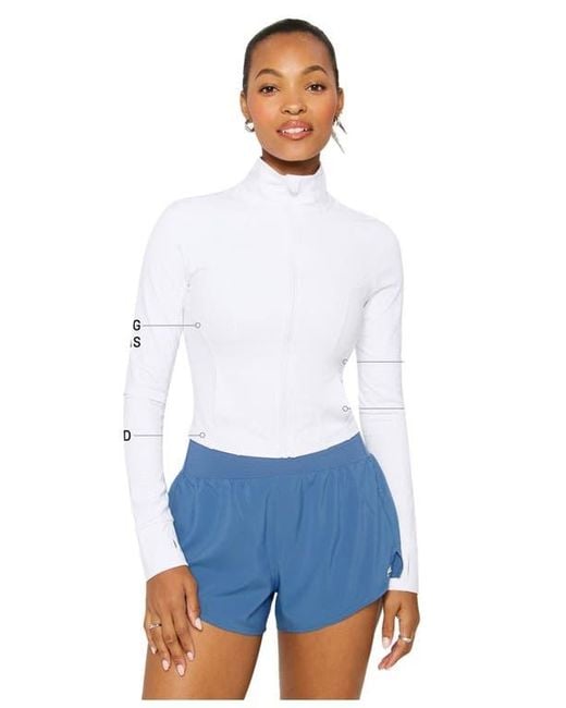 Fabletics White Perfect Storm Cropped Train Jacket