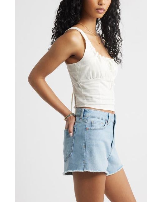 BP. White Linen Blend Corset Top