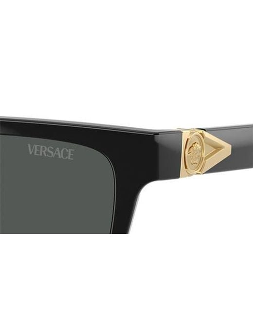 Versace Gray 55Mm Rectangular Sunglasses for men