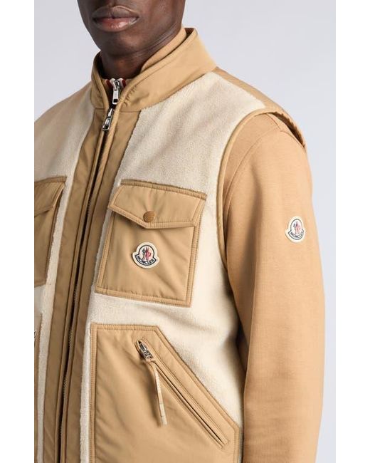 Moncler Natural Karakai Mixed Media Down Vest for men