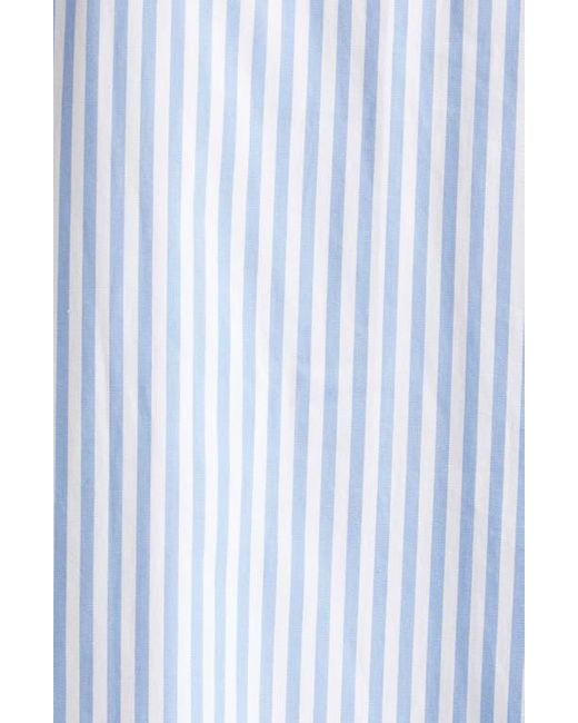 KÚR White I Left My Heart Hand-Embroidered Stripe Button-Up Shirt
