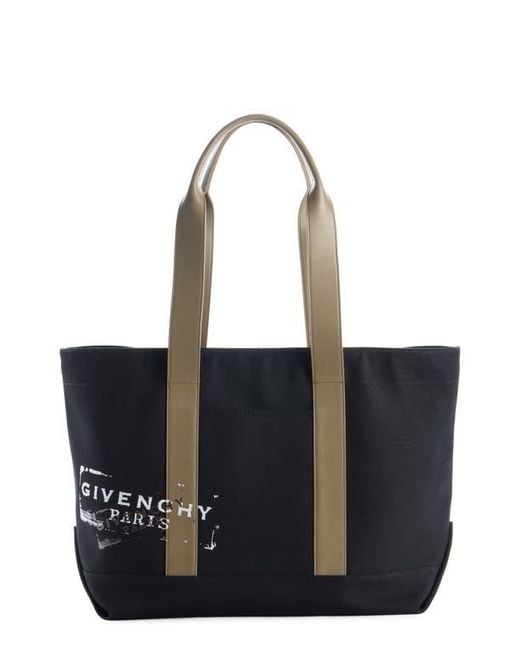Givenchy Black Large Canvas & Leather Tote for men