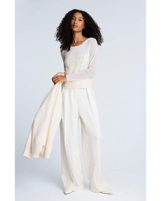 Kenneth Cole White Sequin Knit Top