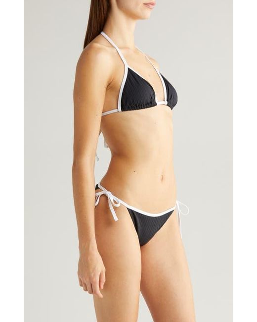 Solid & Striped Black Iris Rib Bikini Top