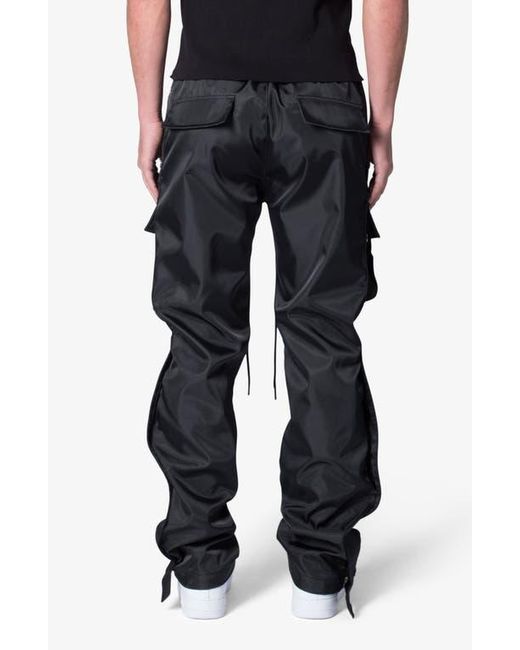 MNML Black Side Snap Nylon Cargo Pants for men
