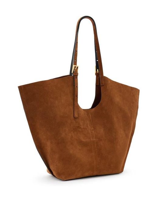 AllSaints Brown Ara East West Suede Tote