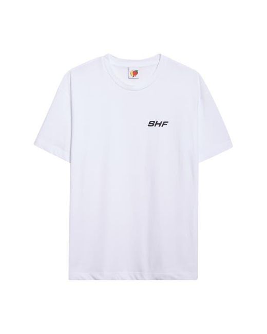 Sky High Farm White Gender Inclusive Flower Logo Regenerative Cotton Graphic T-Shirt for men