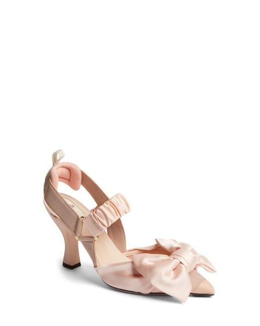 Fendi Pink Colibri Bow Slingback Pump