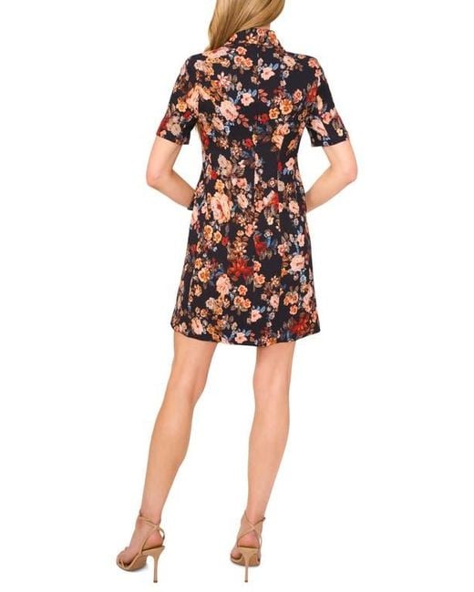 Ted Baker Multicolor Tailored Floral Short Sleeve Shirtdress