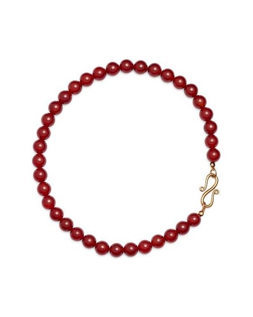 LIE STUDIO Red Mary Beaded Necklace