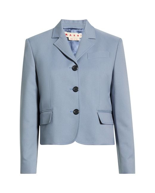 Marni Blue Structured Twill Jacket