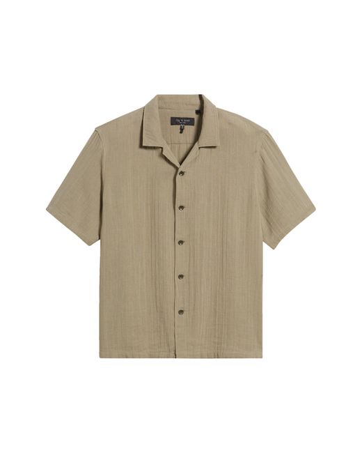 Rag & Bone Natural Avery Cotton Short Sleeve Button-up Shirt for men