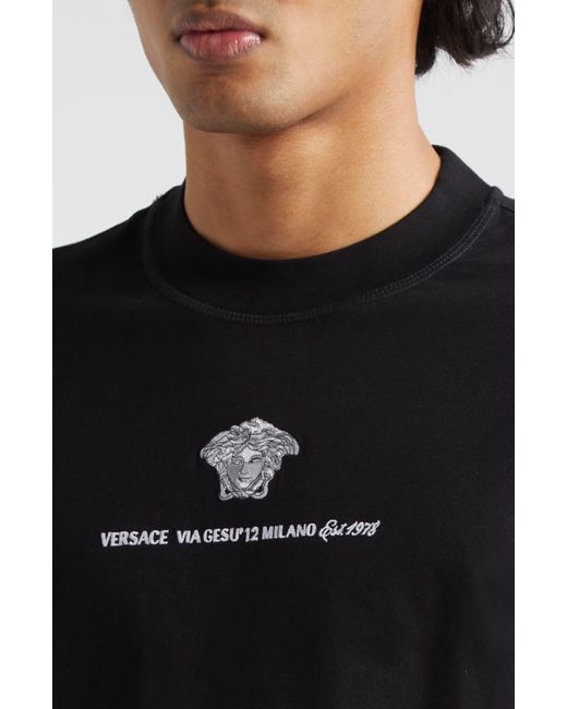 Versace Black Medusa Head Cotton Jersey T-shirt for men